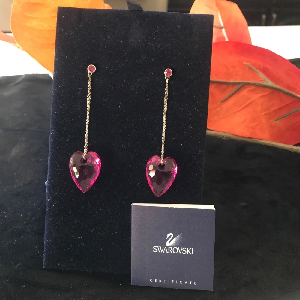 AUTHENTIC Swarovski Heart-Drop Earrings